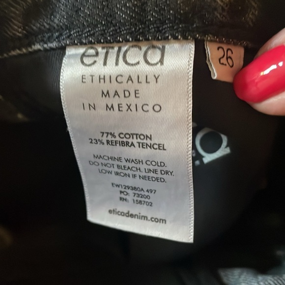 New Etica Rhea Midrise Straight Crop Jeans-Smokey Mountain Size 26 Retail $182 - Picture 11 of 13